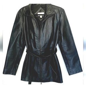 Worthington womans Black Leather Biker Jacket